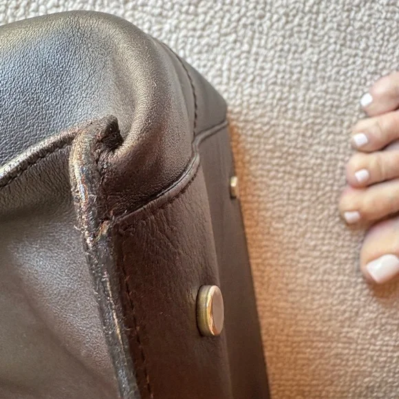 STUNNING Jil Sander chocolate leather shoulder bag - Picture 8 of 10